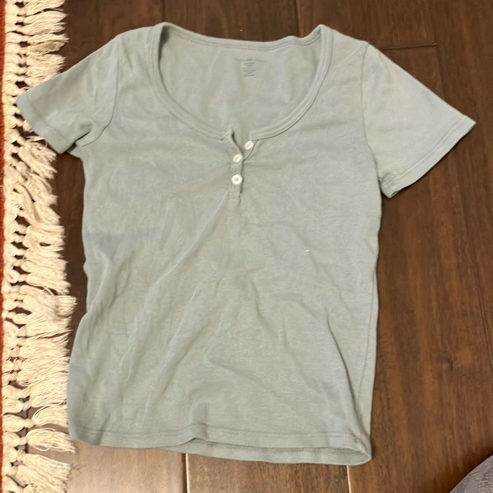 Sage green brandy botton top